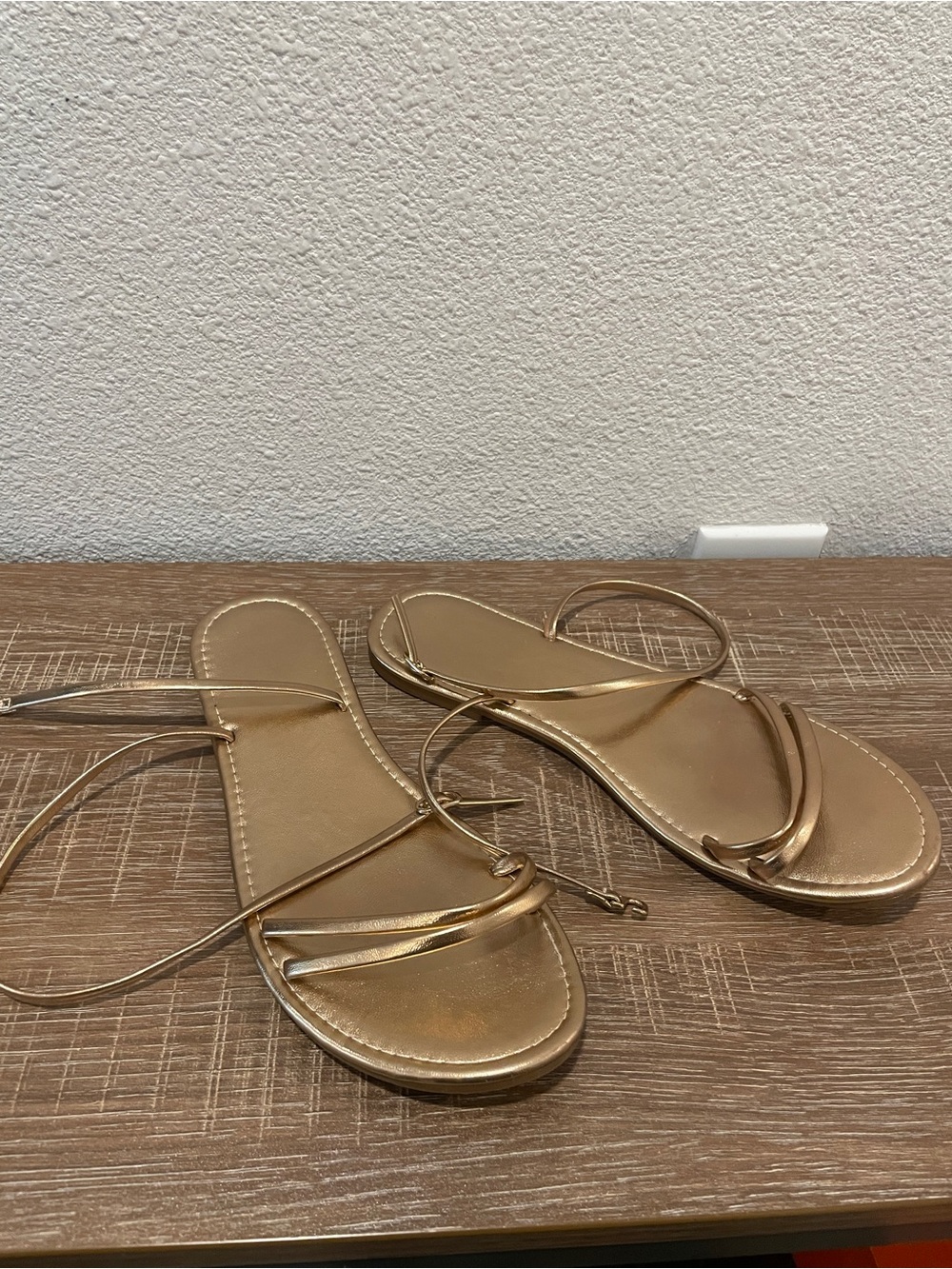Gold strappy sandals NEW